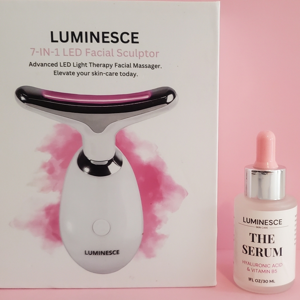 LUMINESCE 7-in1 LED Facial Sculptor with Serum. (Never Used) - Picture 2 of 4
